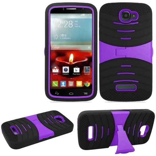 Cellpak ALA564C / 7040 Dual-Layered Armor Case for Alcatel One Touch Pop Icon, Black/Purple