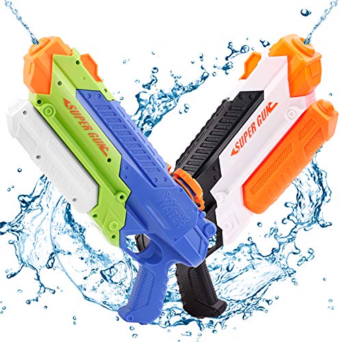 Ospetty 2Pack Water Soaker Blaster Long Shooting Distance Up to 32Feet High Capacity 900CC Summer Beach Party for Kids Lifetime Replacement Guarantee