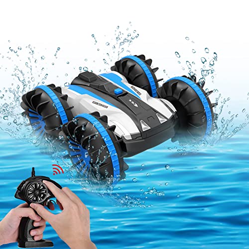 Seckton Toys for 6-10 Year Old Boys Amphibious RC Car for Kids 2.4 GHz Remote Control Boat Waterproof RC Monster Truck Stunt Car 4WD Remote Control Vehicle Girls All Terrain Christmas Birthday Gifts