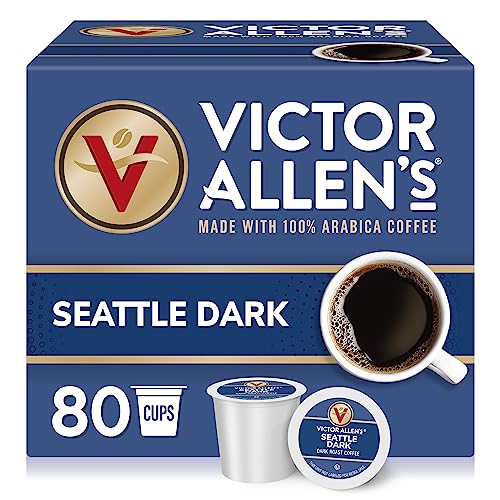 Victor Allen's Coffee Seattle Dark, Dark Roast, 80 Count, Single Serve Coffee Pods for Keurig K-Cup Brewers