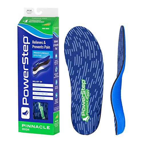 Powerstep unisex adult Pinnacle High Insole, Blue and Green, Men s 10-10.5 Women 12 US