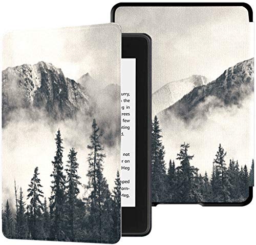 Colorful Star Misty Forest Painting Case for 6' Kindle Paperwhite 10th Generation 2018 Release - PU Leather Waterproof Covers for Kindle Paperwhite Protective eBook Reader Case - Mountain in Mist