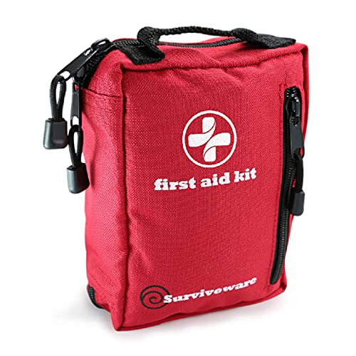 Surviveware Comprehensive Premium First Aid Kit Emergency Medical Kit for Trucks, Cars, Camping, Office and Sports and Outdoor Emergencies - Small 100 Piece Set