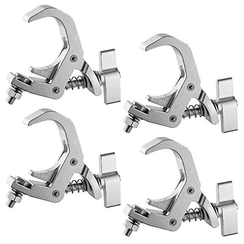 Truss Clamp Stage Lights Clamp 1.57-2.36 Inch, 4PCS Eyeshot Heavy Duty 330lb Premium Pro Clamp, Perfectly Fit OD 40-60mm of Pipe, Quick Release Truss Clamp for Moving Head Par Led lighting Fixtures