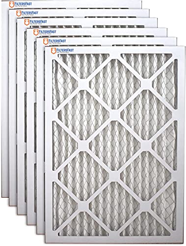 Filters Fast 10x10x1 Air Filter MERV 8, 1' AC Furnace Air Conditioner Filters, Made in the USA, Actual Size: 9.75'x9.75”x0.75”, 6 Pack