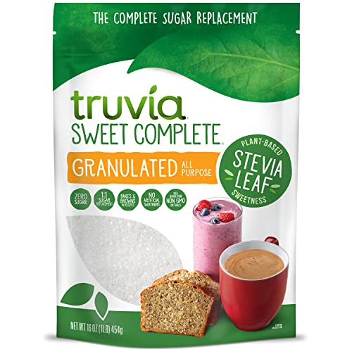 Truvia Sweet Complete Granulated All-Purpose Calorie-Free Sweetener from the Stevia Leaf, 16 oz Bag (Pack of 1)