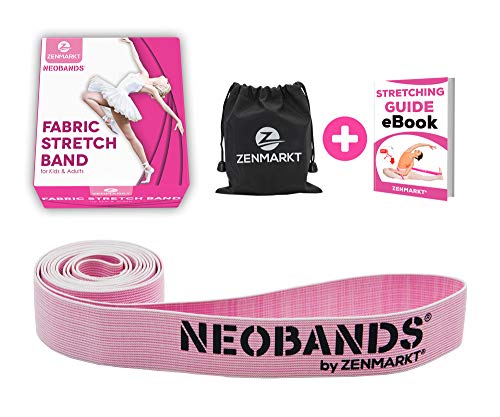Zenmarkt NEOBANDS Ballet Fabric Resistance Band - Stretch Bands for Flexibility Improvements in Dancers, Gymnasts, and Pilates Training - Perfect to Use as Stretch Bands for Physical Therapy(Pink)