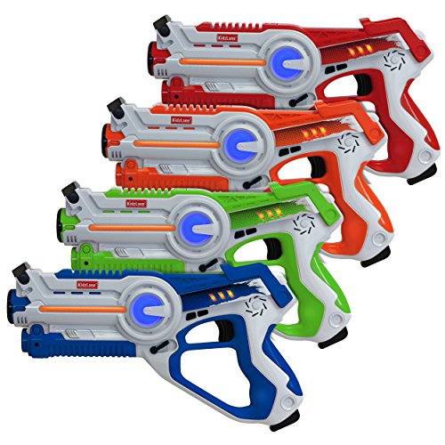 Kidzlane Laser Tag Guns Set of 4 | Lazer Tag Guns for Kids with 4 Team Players | Indoor and Outdoor Laser Tag Play Toy for Kids and Teens Boys and Girls | Kids Laser Tag for Boys Age 8-12