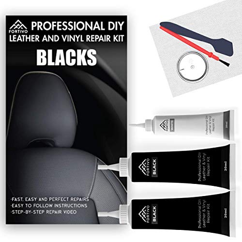 Black Leather Leather Repair Kit for Furniture, Leather Dye for Sofa, Vinyl Repair Kit for Jacket and Shoes, Leather Filler, Leather Paint, Leather Scratch Repair, Leather Repair Kit for Car Seats