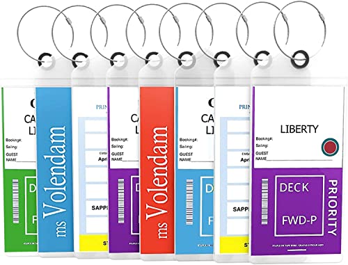 Highwind Cruise Luggage Tags for Suitcases | Compatible with Celebrity Cruise Luggage Tag Holder 2022 Cruise Luggage Tags Royal Caribbean Luggage Tag Holders Travel Essentials Cruise Lanyard - 8 Pack