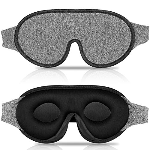 IDENTIL 3D Sleep Mask for Men Women, 100% Blackout Eye Mask for Sleeping with Adjustable Strap, Comfy and Breathable Sleeping Mask, Light Sleep Eye Mask for Travel, Sleeping, Shift Work, Naps, Yoga