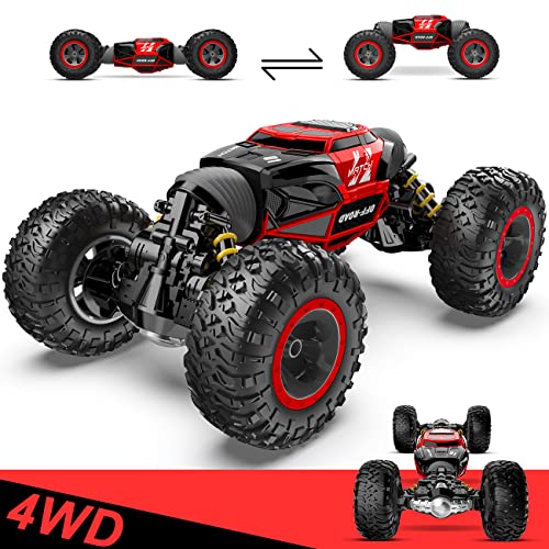 BEZGAR TD141 RC Cars-1:14 Scale Remote Control Crawler, 4WD Transform 15 Km/h All Terrains Electric Toy Stunt Cars RC Car Vehicle Truck Car with Rechargeable Battery for Boys Kids Teens and Adults