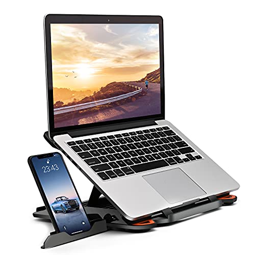 KENTEVIN Laptop Stand Adjustable Laptop Computer Stand Multi-Angle Stand Phone Stand Portable Foldable Laptop Riser Notebook Holder Stand Compatible for 10 to 17” Laptops