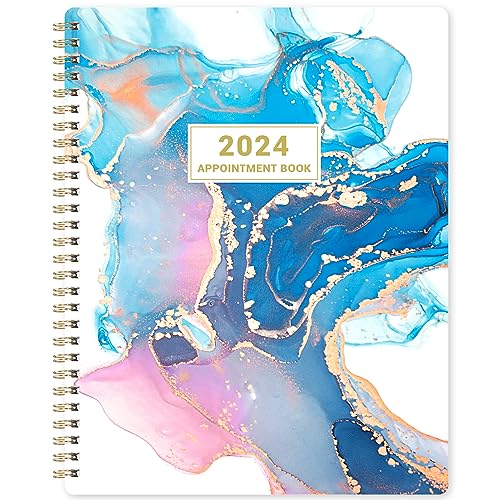 2024 Weekly Appointment Book & Planner - 2024 Daily Hourly Planner, January 2024 - Decmber 2024, 8' x 10', 30-Minute Interval Appointment Book 2024 with Thick Paper - Contrast Watercolor