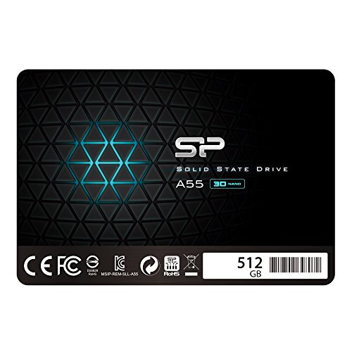 SP 512GB SSD 3D NAND A55 SLC Cache Performance Boost SATA III 2.5' 7mm (0.28') Internal Solid State Drive (SP512GBSS3A55S25)