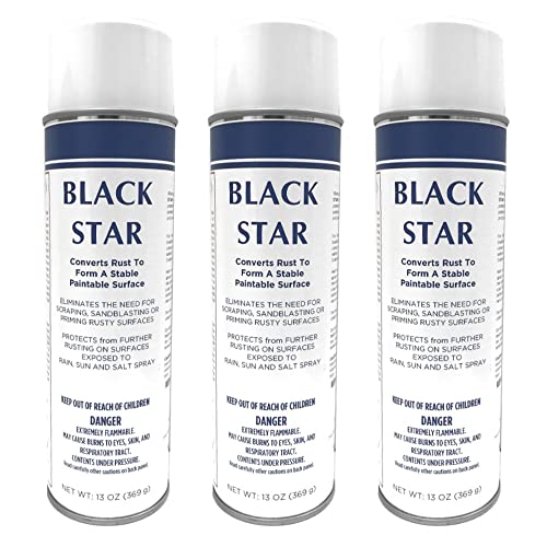 BLACK STAR Rust Converter - Converts Rust on Any Steel Surface – 3 Aerosol Spray Cans
