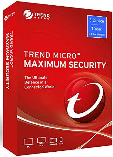Trend Micro Maximum Security - Global Version (Windows/Mac/Android/iOS) - 3 User 1 Year (Email Delivery in 24 Hours - No CD)