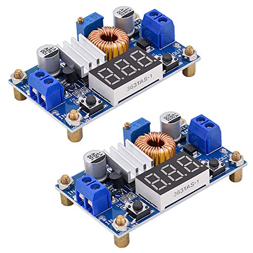 [2 Pack] DC-DC 5A Buck Converter 4-38V to 1.25-36V Step-Down Voltage Regulator High Power Module with LED Display