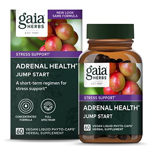 Gaia Herbs Jump Start - Helps Sustain Healthy Energy and Stress Levels - with Cordyceps, Schisandra, Rhodiola, and Licorice - 60 Vegan Liquid Phyto-Capsules (30-Day Supply)