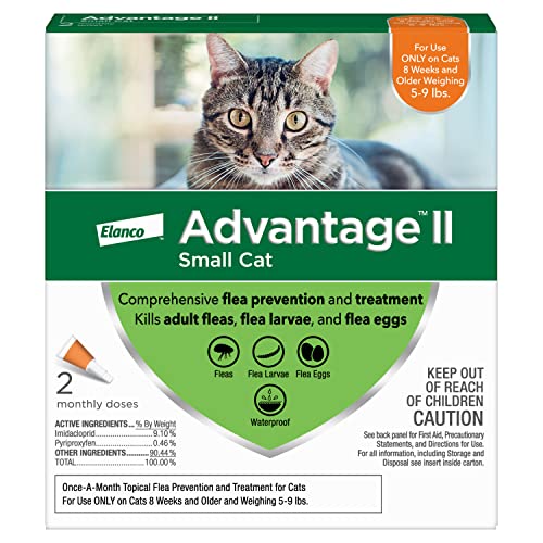 Advantage II Flea Prevention and Treatment for Small Cats (5-9 Pounds), 2 Pack