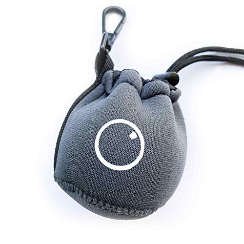 Original Lensball Bag - Protective Crystal Ball Bag - Space Grey Woven Neoprene with Velvet Interior - 60 mm