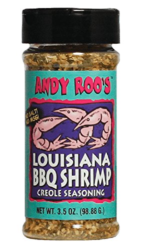 Andy Roo's No Salt No MSG Louisiana BBQ Shrimp Creole Seasoning, 3.5 Ounce Shaker
