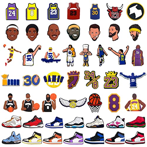 50 PCS Basketball Shoe Charms Shoes Decoration Bracelets Charms Shoe Accessories for Clog Sandals Shoes Accessories Party Favor (Multicolor 1, One Size)