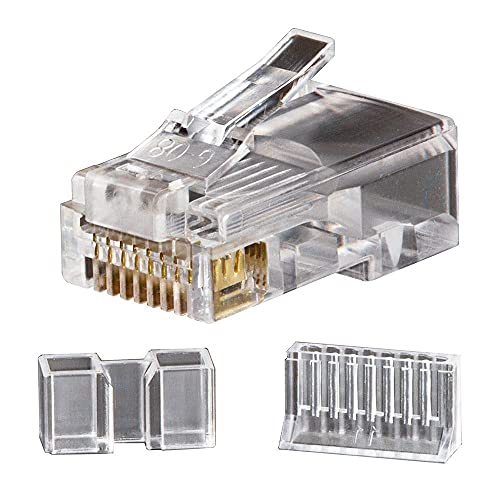 Klein Tools VDV826-603 RJ45 Connectors, Cat6 Modular Data Plugs with 3-pronged Contact for Solid or Stranded Conductors, 25-pack
