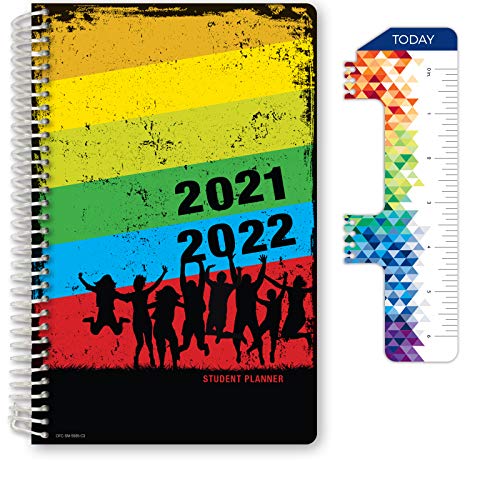 Global Datebooks Dated Middle School or High School Student Planner for Academic Year 2021-2022 (Matrix Style - 5.5'x8.5' - Silouette) - Includes Ruler/Bookmark and Planning Stickers