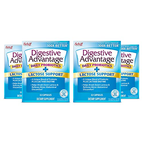 Digestive Advantage Lactose Defense Formula, 32 Capsules (Pack of 4)