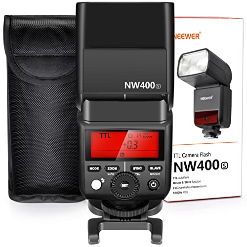 Neewer 2.4G HSS 1/8000s TTL GN36 Wireless Master Slave Flash Speedlite for Sony A7 A7R A7S A7II A7RII A7SII A6000 A6300 A6500 A77II A58 A99 RX10 Cameras with Hard Diffuser (NW400S)
