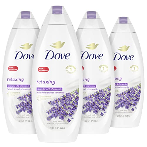 Dove Body Wash for Softer and Smoother Skin After Just One Use Lavender Oil and Chamomile Stress Relieving and Calming 22 oz, 4 Count