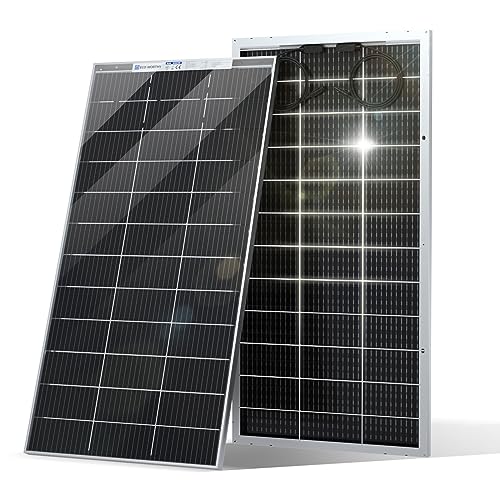 ECO-WORTHY Bifacial 195 Watt 12 Volt 12BB Solar Panel Monocrystalline Double-Sided Power Generation Rigid High-Efficiency PV Module Power Charger for RV,Sunsheds,Canopies,Farms,Home and Off-Grid