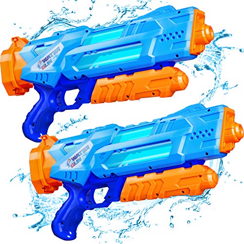 Super Water Guns for Kids & Adults, 2 Pack Super Water Blaster Soaker Squirt Guns, 1200cc High Capacity for Kids Ideal Gift Toys for Summer Outdoor Swimming Pool Beach Sand Water Fighting Play Toys