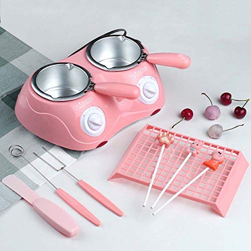 BAUT Melting Chocolate Pot Electric Chocolate Melting Heating Candy Melting Pot Chocolate Fondue(Pink 2 pots)