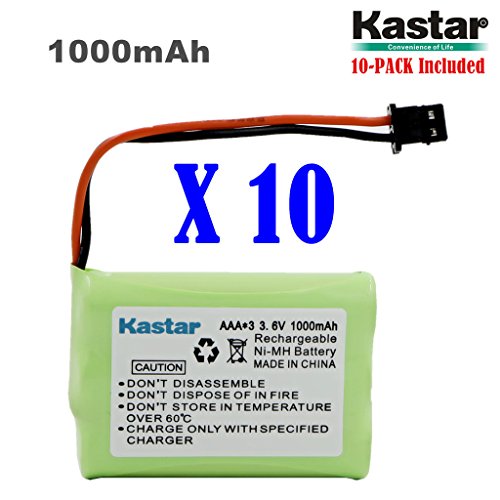 Kastar 10-Pack AAAX3 3.6V MSM 1000mAh Ni-MH Rechargeable Battery for Uniden Cordless Phone BT-446 BT446 BP-446 BP446 BT-1005 BT1005 TRU8885 TRU8885-2 TRU88852 TRU8888 TRU9460 TRU9465 TRU9480 TCX-800