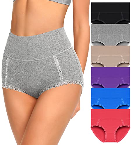 Womens Underwear Cotton High Waisted Panties Soft Tummy Control Calzones De Mujer Briefs For Ladies My Orders Placed By Me Your Recent Delivered (Multipack,Large)