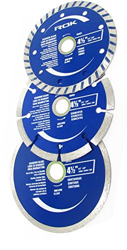 ROK 4-1/2 inch Diamond Saw Blade Set, Pack of 3