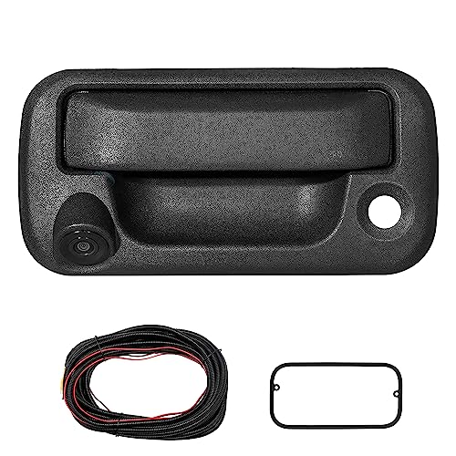 RED WOLF Tailgate Handle W/Reverse Backup Camera Replacement for 2004-2014 Ford F150, 2008-2016 F-250/F-350/F450/F550 Pickup Rear View Parking Camera RCA Connector Wide Angle Optional Guideline