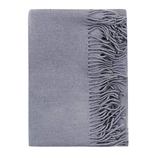 Cozy Wool Blanket, 100% Merino Wool, Queen Size (Grey)