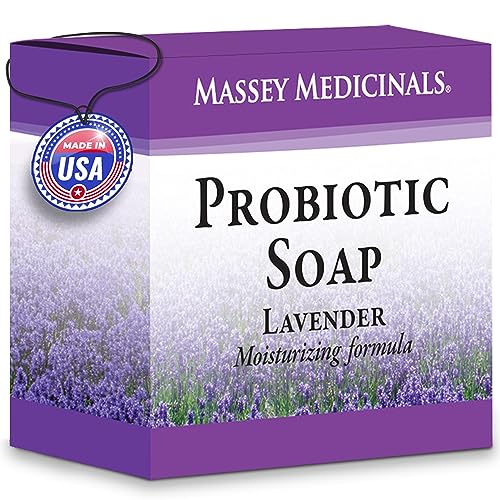 Candida Freedom Massey's Natural Probiotic Soap Bar - Lavender Scented Body Soap Bar for Men and Women of All Ages - Refreshing Body Essential with 100% Natural Ingredients - 4oz Bar