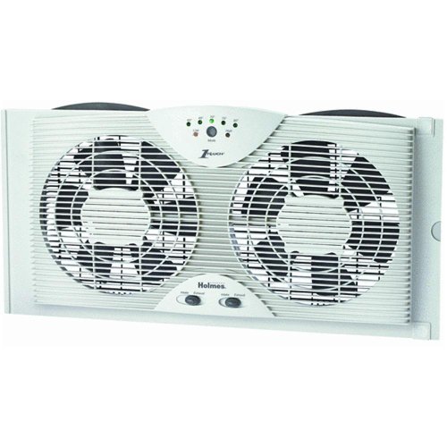 Holmes Dual 8' Blade Twin Window Fan with LED One Touch Thermostat Control