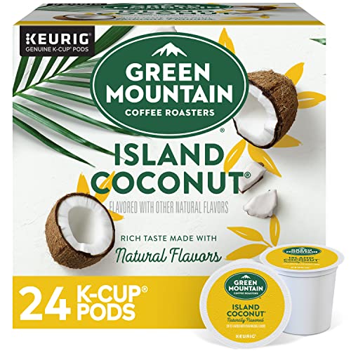 Green Mountain Coffee Roasters Island Coconut, Single-Serve Keurig K-Cup Pod, Flavored Light Roast Coffee, 24 Count (Pack of 1)