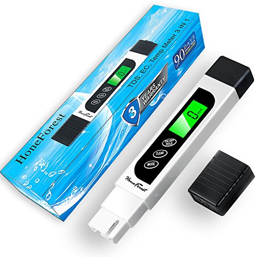HoneForest Water Quality Tester, Accurate and Reliable, TDS Meter, EC Meter & Temperature Meter 3 in 1, 0-9990ppm, Ideal Water Test Meter for Drinking Water, Aquariums, etc.