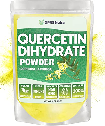 XPRS Quercetin Powder - Pure Quercetin Dihydrate Super-Antioxidant Powder for Immunity - Premium Vegan Friendly Quercetin for Kids and Adults (4 oz)