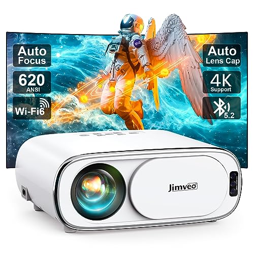 Auto-focus Projector with 5G WiFi and Bluetooth:Jimveo 500 ANSI 12000L Native 1080P Outdoor Movie Projector 4k Support,Auto 4P Keystone&50% Zoom,Portable Smart Home LED Video Projector for Phone/PC