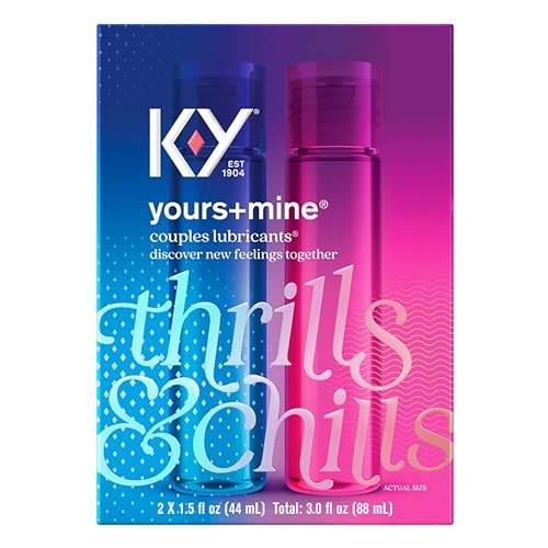 K-Y Yours + Mine Couples Personal Lube, Two Personal Lubricants, Water Based Lube for Women & Glycerin-Based Lube for Men, 2 x 1.5 FL OZ