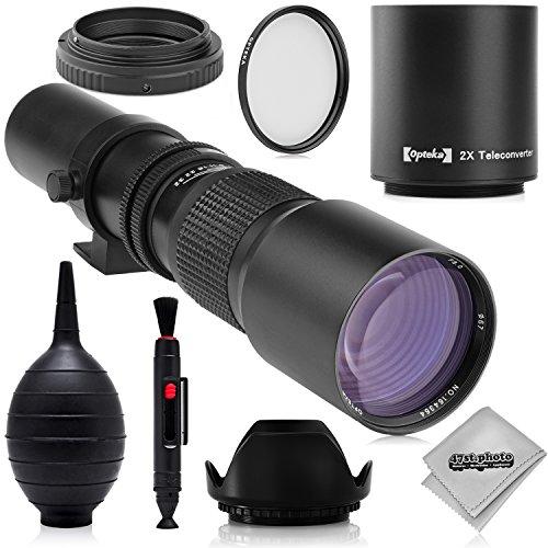Super 500mm/1000mm f/8 Manual Telephoto Lens for Panasonic Lumix DMC GM5, GH4, GM1, GX85, GX8, GX7, GF6, G7, G6, GH3 G1, GH1, GF1, G10, G2 GH2 and GF2 Digital Cameras