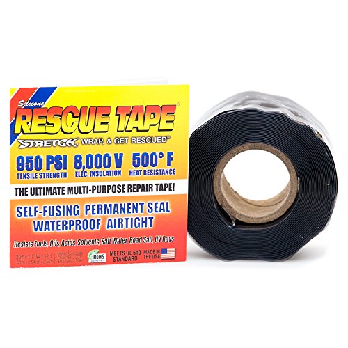 Rescue Tape Bond It, Self-Fusing Silicone Tape, Emergency Plumbing Pipe & Radiator Hose Repair, Electrical Insulation, Military Std, 1' x12', Black