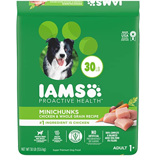 IAMS Proactive Health Minichunks Adult Dry Dog Food with Real Chicken and Whole Grains, 30 lb. Bag